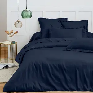 COTON PUR Housse de couette 240 x 220 cm "Prémium" pour lit 2 places - Prémium Bleu Nuit pas cher