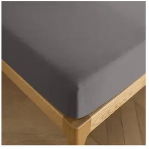 COTON PUR Drap housse 200 x 200 cm bonnet 30 cm 'Prémium' pour lit 2 places King Size - Prémium Ardoise pas cher