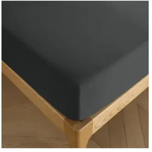 COTON PUR Drap housse 160 x 200 cm bonnet 30 cm 'Prémium' pour lit 2 places - Prémium Truffe pas cher