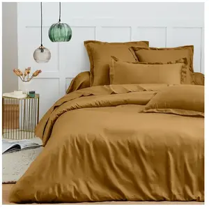 COTON PUR Housse de couette 260 x 240 cm 'Prémium' pour lit 2 places King Size - Prémium Caramel pas cher