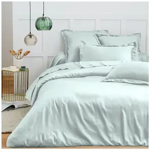 COTON PUR Housse de couette 260 x 240 cm "Prémium" pour lit 2 places King Size - Prémium Menthe pas cher
