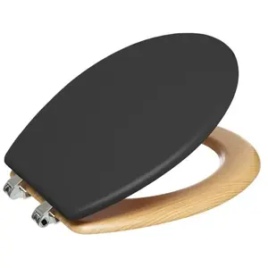 ATMOSPHERA Abattant WC Bois + Zinc "Modern Color" Atmosphéra - Charbon pas cher