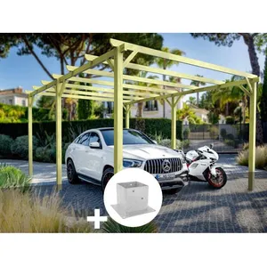 MADERLAND Carport en bois Nanterre 510 x 420 cm + 6 supports surélevés - Maderla... pas cher