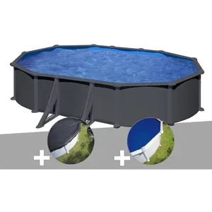 Comparateur de prix : Gre Kit piscine acier gris anthracite Gré Juni ovale 5,27 x 3,27 x 1,3...
