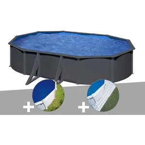 Comparateur de prix : Gre Kit piscine acier gris anthracite Gré Louko ovale 5,27 x 3,27 x 1,...