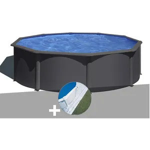 Comparateur de prix : Gre Kit piscine acier gris anthracite Gré Louko ronde 3,70 x 1,22 m + ...