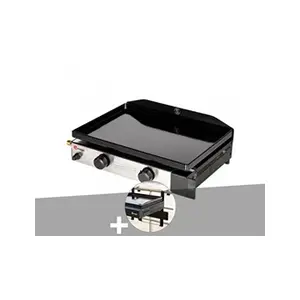 Plancha gaz à poser 2 brûleurs Somagic Solia 200 - Gris - 10 personnes - Inox - Piezo électrique pas cher