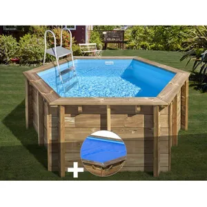 Comparateur de prix : SUNBAY Gre Kit piscine bois Gré Lili 2 Ø 2,80 x 1,07 m + Bâche à bulles