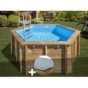 Comparateur de prix : SUNBAY Gre Kit piscine bois Gré Lili 2 Ø 2,80 x 1,07 m + Bâche hiver