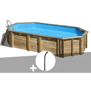 Gre Kit piscine bois Gré Orange 7,55 x 4,56 x 1,46 m + DoucheVendu parrakuten