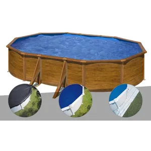 Comparateur de prix : Gre Kit piscine acier aspect bois Gré Pacific ovale 5,27 x 3,27 x 1,22...