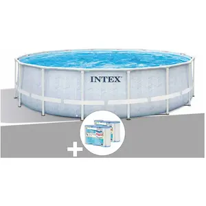 Kit piscine tubulaire Intex Chevron ronde 4,88 x 1,22 m + 6 cartouches...