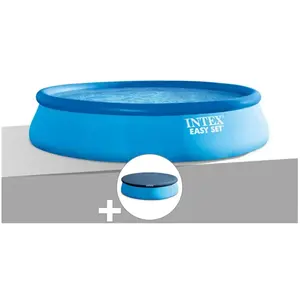 Comparateur de prix : Intex Kit piscine autoportée Intex Easy Set 4,57 x 1,07 m + Bâche de p...