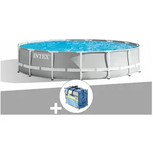 Intex Kit piscine tubulaire Intex Prism Frame ronde 4,57 x 1,07 m + Bâ...
