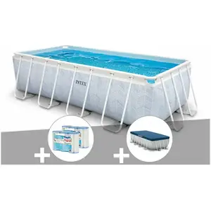 Kit piscine tubulaire Intex Chevron rectangulaire 4,00 x 2,00 x 1,00 m + 6 cartouches de filtration + Bâche de protectionVendu parrakuten