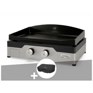 Plancha gaz - LE MARQUIER - Signature Allure 260 Duo - 2 brûleurs inox - Récupérateur inox - 60 x 40 cm
