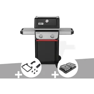 Barbecue à gaz Spirit E-210 + Set d'accessoires clipsables Weber Works + Kit de préparation et de service - Weber pas cher