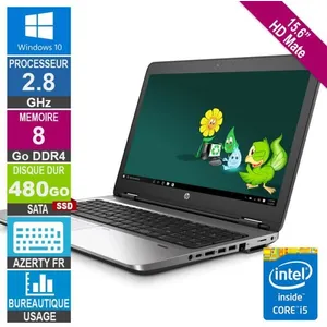 15.6" HP ProBook 650 G2 i5-6200U 2.78GHz 8Go/480Go SSD W10 AZERTY FR pas cher
