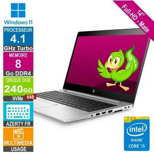14" HP EliteBook 840 G6 Core i5 4.1GHz 8Go/250Go SSD W11 AZERTY FHD pas cher