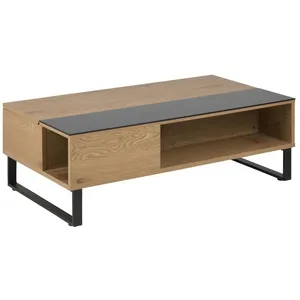 Comparateur de prix : Toilinux - Table basse en verre et MDF avec plateau relevable - Noir