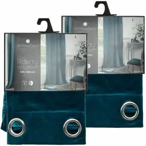 TOILINUX Lot de 2 Rideaux occultants en polyester effet velours pas cher