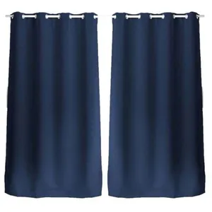 Rideaux occultants - Toilinux - Lot de 2 - 140 x 240 cm - Bleu marine - Polyester 210gr/m² pas cher