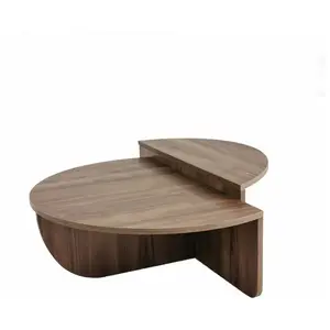 Toilinux Table basse 2 demis-cercles en panneaux de particules Diam.90cm pas cher