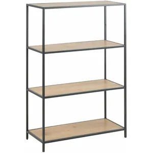 Toilinux Bibliothèque 3 Niveaux En Mdf Et Métal - Noir Et Beige pas cher