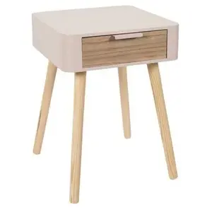 Table de chevet en MDF - Rose - Toilinux - 1 tiroir pas cher