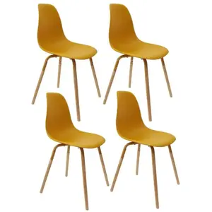 Comparateur de prix : Chaises scandinave Phenix en polypropylène et métal - Jaune - Toilinux
