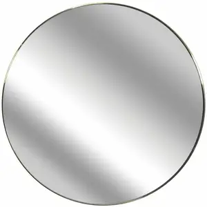 Toilinux - Miroir extra plat rond Diam 55 cm - Doré pas cher