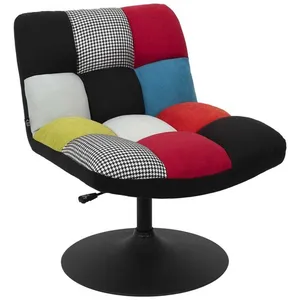 CMP The Home Deco Factory - Fauteuil de salon pivotant Askim - Noir pas cher