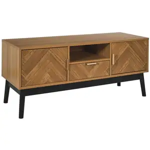 Comparateur de prix : CMP Meuble Tv 2 Portes Et 1 Tiroir En Bois Felix - Marron Et Noir