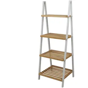 Comparateur de prix : Urban Living - Etagère 4 niveaux pyramide en bois - Marron et banc