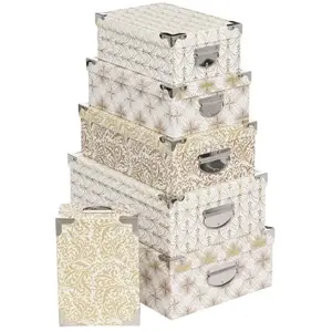 Atmosphera Lot de 6 boîtes pour cadeaux de Noël - Blanc et doréVendu parrakuten
