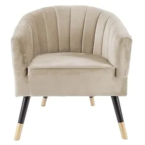 Comparateur de prix : Leitmotiv - Fauteuil art déco en velours Royal - Beige