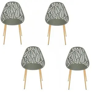 THE HOME DECO FACTORY Lot de 4 chaises d'extérieur Calvi en polypropylène pas cher