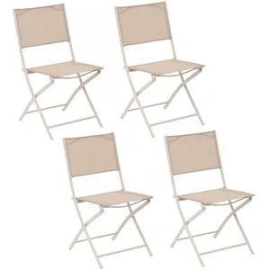 HESPERIDE Hespéride - Lot de 4 chaises de jardin pliables Modula - Lin et Argile pas cher
