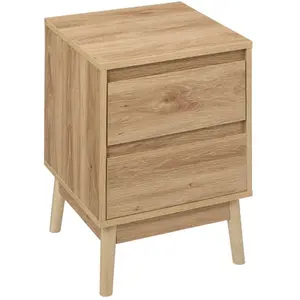 5 Five Simply Smart Table De Chevet 2 Tiroirs Liam En Bois - Marron pas cher