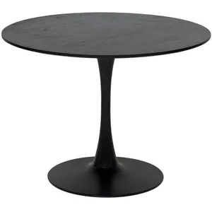 Atmosphera - Table à manger ronde en bois pour 4 personnes ELIAS - Noi... pas cher