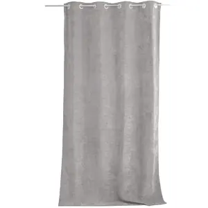 Rideau Thermique Et Occultant En Velours - 140 X 260 Cm - Gris Clair