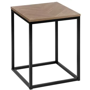 Five Simply Smart - Bout de canapé en bois et métal CHEVRONS - Beige et noir pas cher