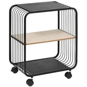 Five Simply Smart - Étagère à roulettes 2 niveaux en métal et bois - N... pas cher
