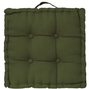 Atmosphera - Coussin de sol en coton ANJALI - Kaki pas cher