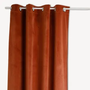 Atmosphera - Rideau occultant en velours COCON - 140 x 260 cm - Terracotta pas cher