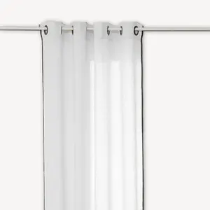 Atmosphera - Rideau en 100% lin LINAH - 130 x 260 cm - Blanc pas cher
