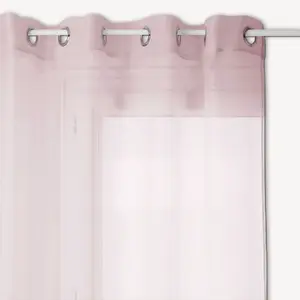 Atmosphera - Voilage Moly - 135 x 240 cm - Rose pas cher