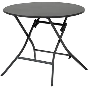 Hespéride - Table de jardin pliante ronde 4 places GREENSBORO - Gris g... pas cher