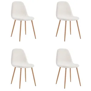 Toilinux - Lot de 4 chaises en bouclette FREYA - Blanc pas cher