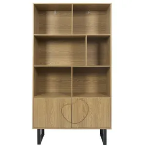 The Home Deco Factory - Bibliothèque 2 portes en bois CALYPSO - Marron pas cher